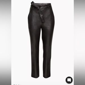 Aritzia, vegan leather tie front pants